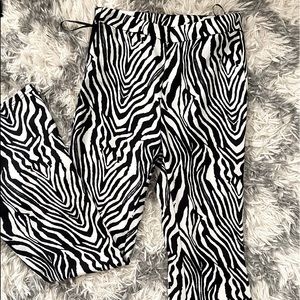 Shein flared zebra print pants